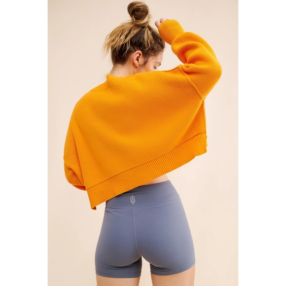 Free People Easy Street Crop Pullover Sweater‎ Orange - Picture 2 of 11